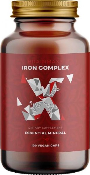 BrainMax Iron complex - Železo bisglycinát 25 mg 100 rostlinných kapslí