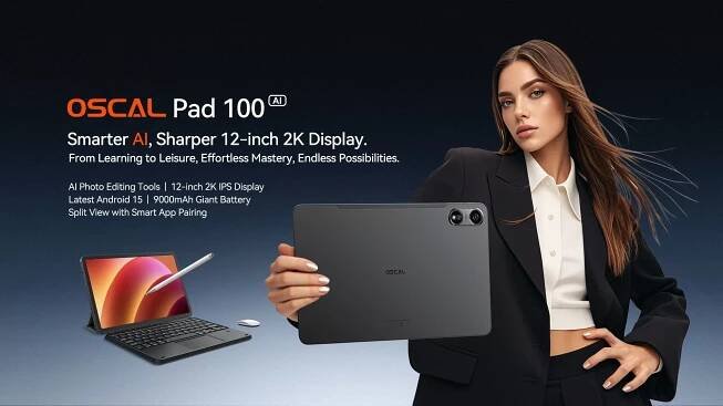 OSCAL představí svůj první 12 palcový tablet s AI a Androidem 15 - GizChina.cz
