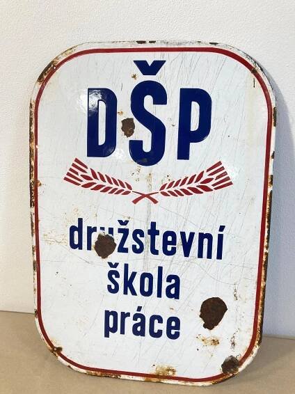 STARÁ REKLAMNÍ SMALTOVANÁ CEDULE DŠP - Starožitnosti