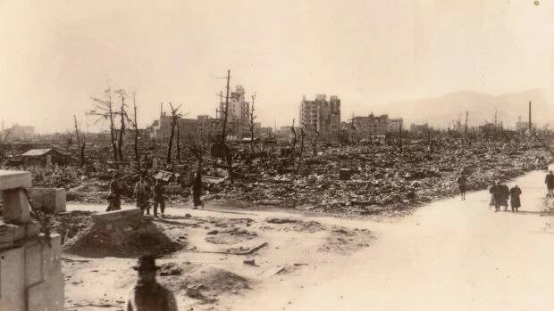 Následky výbuchu atomové bomby v japonské Hirošimě