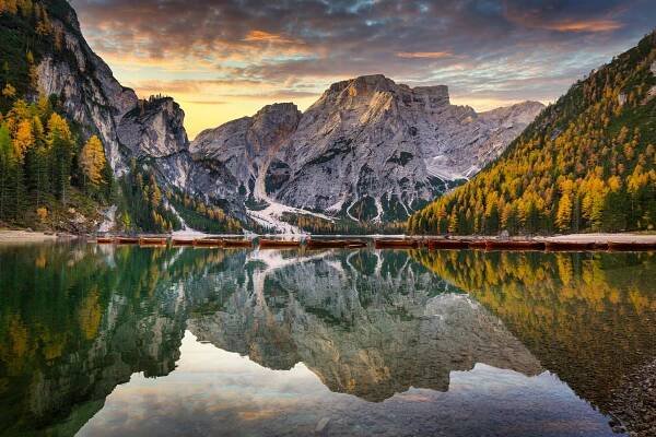 Lago di Braies lake, Italy