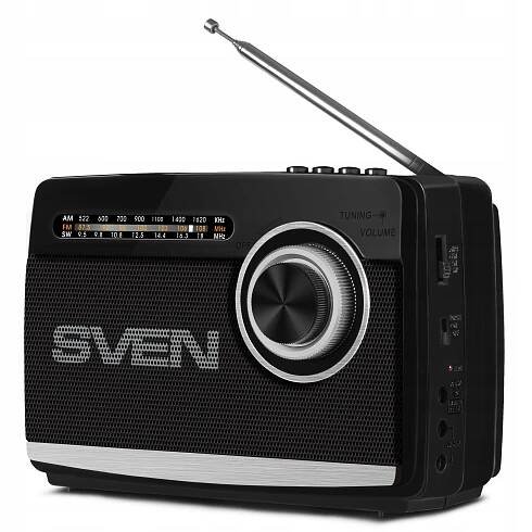 SVEN SRP-535 BLACK rádio FM AM SW přenosná LED svítilna na baterie