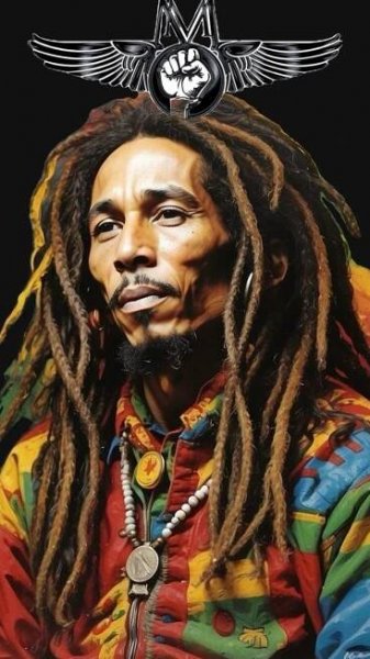 a man with dreadlocks wearing a colorful shirt