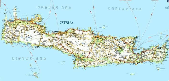 Kréta: Mapa🗺️ – Kde leží? Mapa Kréty ke stažení online