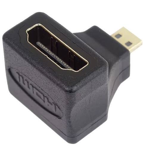 PremiumCord Adapter Micro HDMI Male na HDMI Female zahnutý do pravého úhlu 90° | KRUP