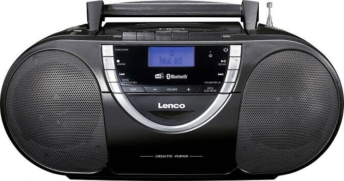 Lenco SCD-6900BK - Tragbarer Radio-CD-Player mit DAB+ und Kassette - Grau přenosný CD přehrávač Discman černá