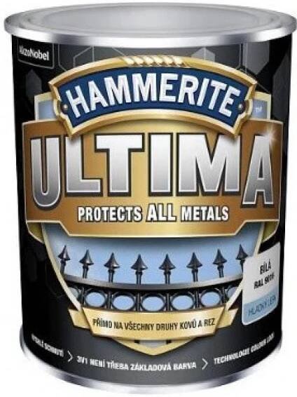 Akzo Nobel Hammerite ULTIMA barva hladká 3v1 přímo na rez a všechny druhy kovů bílá RAL 9016, 0,75L, Stupeň: mat