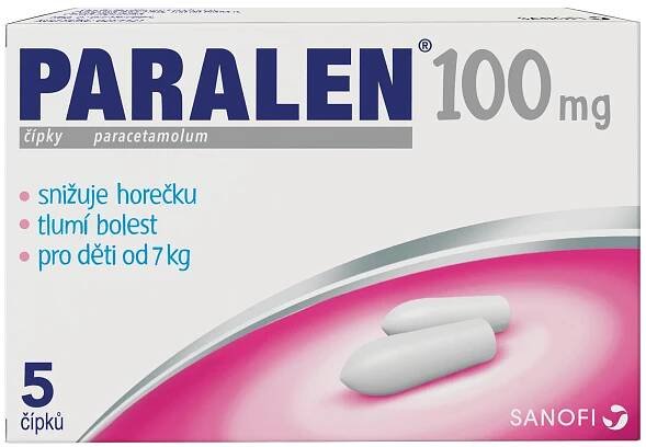 Paralen 100 mg 5 čípků