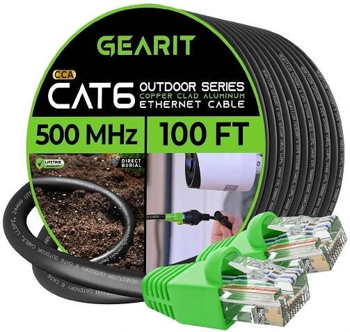 GearIT Cat6 Outdoor Ethernet Cable (100 Feet)