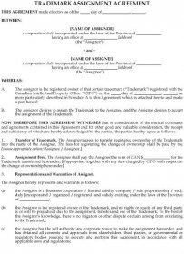 Canada Trade Mark Assignment Agreement  Legal Forms and Business In trademark assignment agreement template