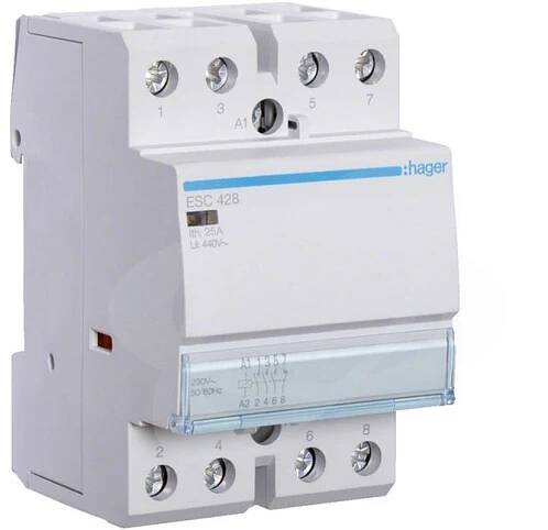 Stykač 25A, 3S+1R, 12V AC HAGER ESL428