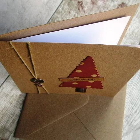 Both of You - Christmas Tree Card | Tree cards, Christmas tree cards, Buttons crafts diy