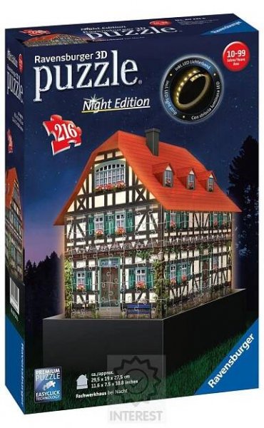 Ravensburger Svíticí 3D puzzle, 216 dílků Tradiční německý dům..