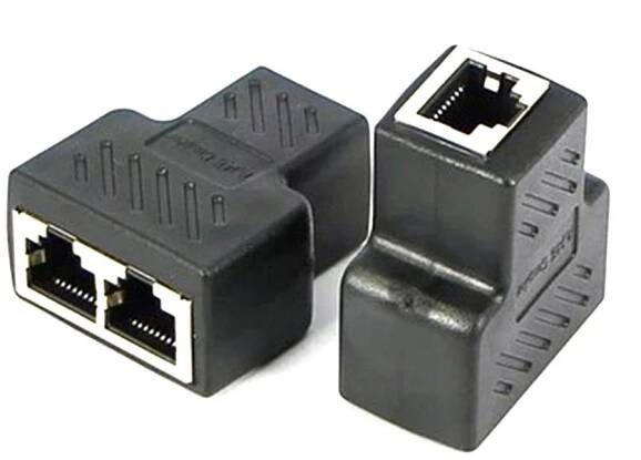 RJ45 Ethernet LAN síťový rozbočovač Y dvojitý adaptér 3portový spojovací konektor