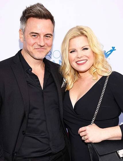 (L-R) Brian Gallagher and Megan Hilty attend Project Angel Food's 2023 Angel Awards Gala at Project Angel Food on September 23, 2023 in Hollywood, California. 