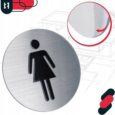 OZNAČENÍ DVEŘÍ WC, INFORMAČNÍ ŠTÍTEK, ZNAČKA PRO ŽENY, PIKTOGRAM Váha výrobku včetně jednotkového obalu 0.03 kg