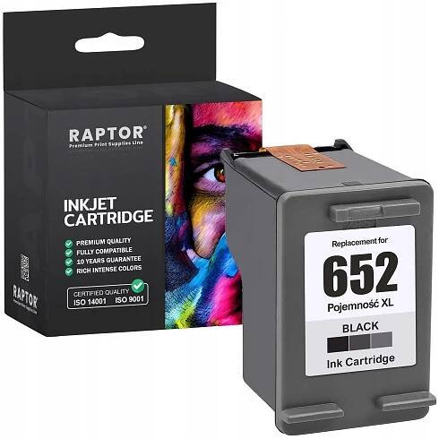 Inkoust Raptor TUSZ HP 652 XL CZARNY pro HP černý (black)