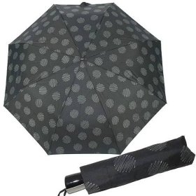 Dámský deštník DOPPLER 726465SU01 FIBERGLAS, skládací, mechanický, černý s kolečky, délka 25cm