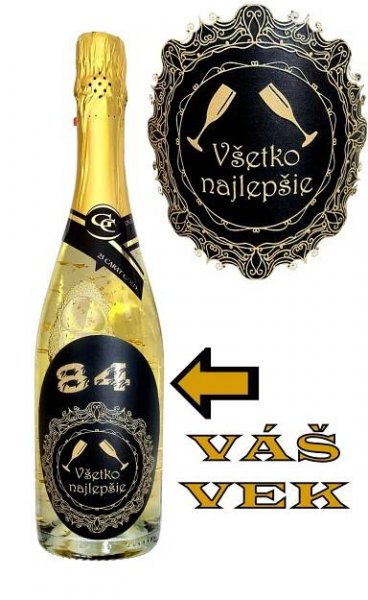 0,75 Gold Cuvee šumivé so zlatom Narodeniny zlatá kovová etiketa