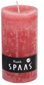 Svíčka válec rustikální 7x13cm červeno-růžová