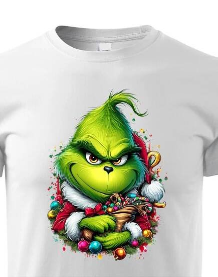 Detské tričko Grinch s ozdobami