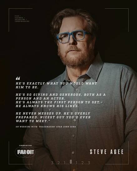 Steve Agee on the amazing second season of 'Peacemaker', working with John Cena, and his friendship with DC supremo James Gunn