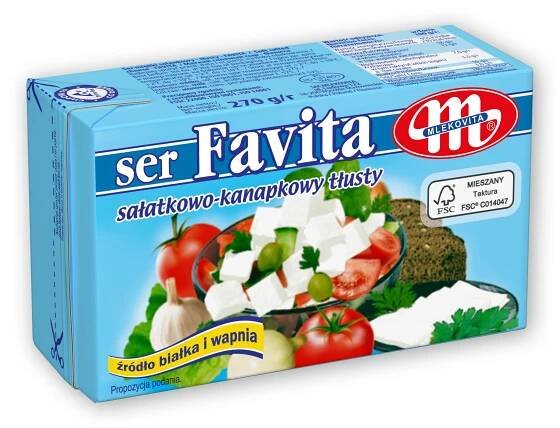 SÝR FAVITA SALATKOW0-KANAPOVÝ MLEKOVITA 0,27 kg