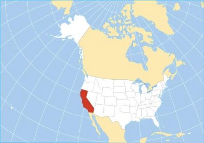 Location of California state in the US