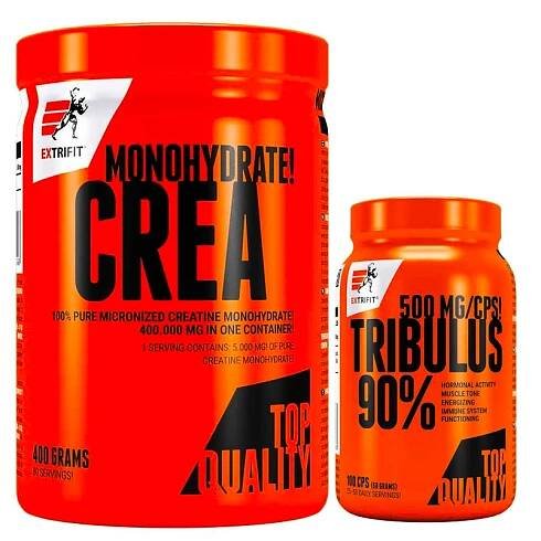 Extrifit Crea Monohydrate 400 g + Extrifit Tribulus 90 % 100 kapslí