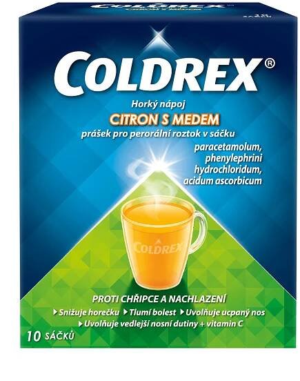 COLDREX HORKÝ NÁPOJ CITRON S MEDEM POR 750MG/10MG/60MG POR PLV SOL SCC 10 I