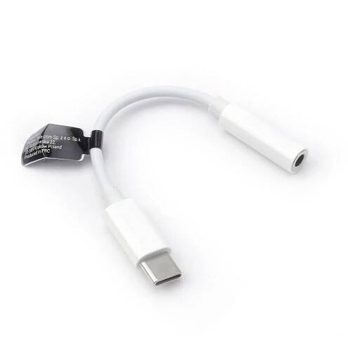 Adaptér HF/audio Typ C na Jack 3,5 mm bílý BOX (v krabici)