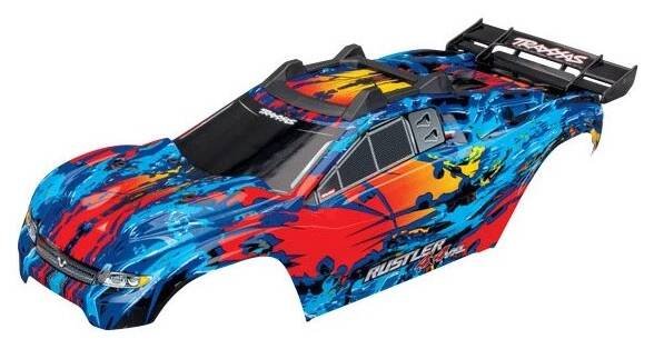 (TRA6717R) Traxxas karosérie červená Rustler 4x4 VXL