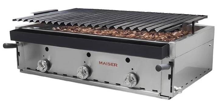 Barbacoa a gas con parrilla elevable pavonada Maiser B-90