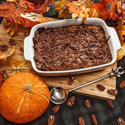 Oktoberdots recept pompoen pecan crumble