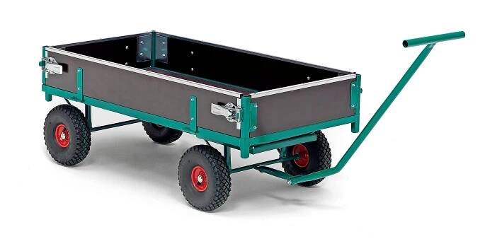 Transportní vozík NIGEL, 650 kg, 1500x750 mm, vč. sklápěcích bočnic