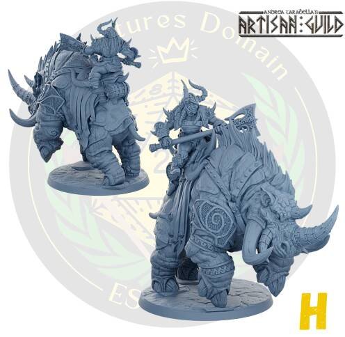 Dwarf Berserker Behemot Riders – Miniatures Domain