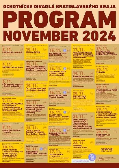 Program ochotníckych divadiel Bratislavského kraja november 2024 - Bratislavskykraj.sk