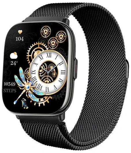 Chytré hodinky Madvell Nova s bluetooth voláním černá s kovovým magnetickým řemínkem
