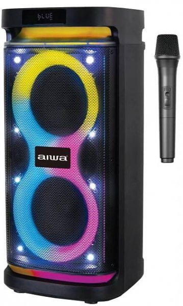 AIWA Bluetooth Party Speaker with Mic & Lights – 60W Portable Sound System for Home, Events & Karaoke (AWTK-298A)