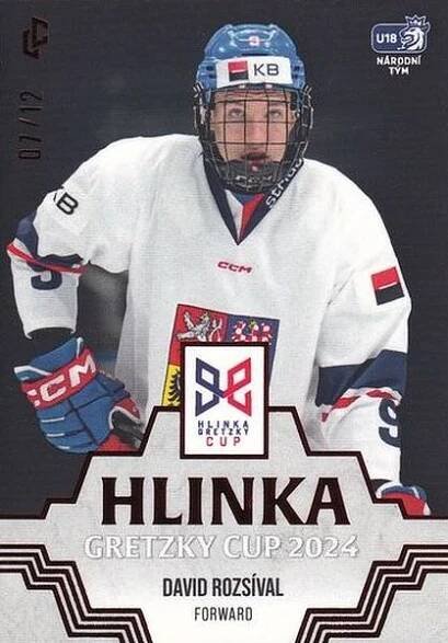 insert karta DAVID ROZSÍVAL 24-25 LC Český Hokej Ser. 1 Collector Hlinka Gretzky Cup 2024 Red /12