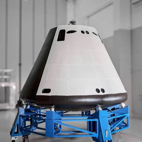 Render návrhu návratové kabiny od firmy Thales Alenia Space.