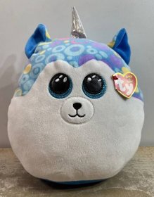 Ty 10” Squish A Boos Blue Husky Helena Collection. Plush With Tags.