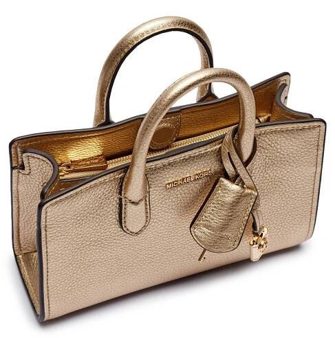 Kůžoný kufřík Scarlett Michael Kors | Zlatý 32R5GETC0T
