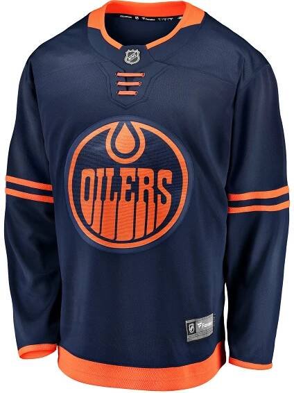 Dres Fanatics Breakaway Jersey NHL Edmonton Oilers navy alternativní