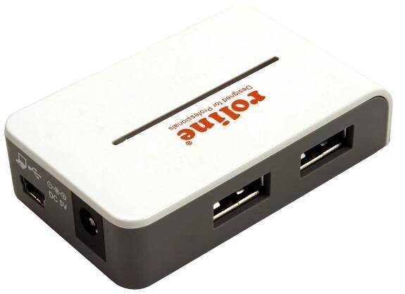 USB 2.0 Hub 4 porty, bílý, se zdrojem