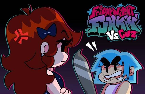 A Cartoon Girl With A Knife And A Girl With A Sword