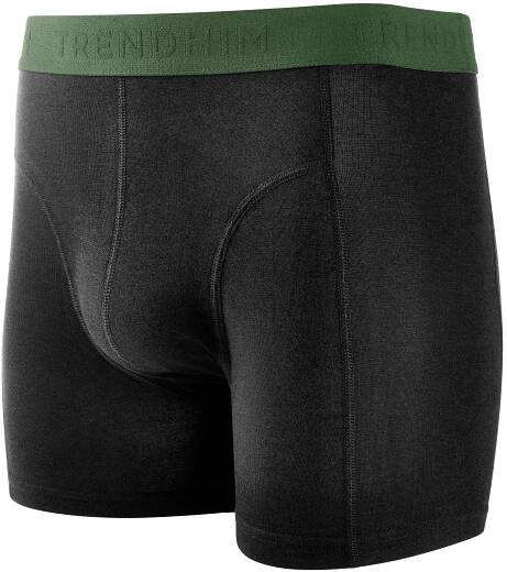 FreeFeel | Černé bambusové boxerky s olivově zeleným pasem - 2