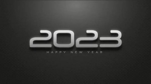 Simple line 2023 happy new year with elegant black color — Stockový vektor