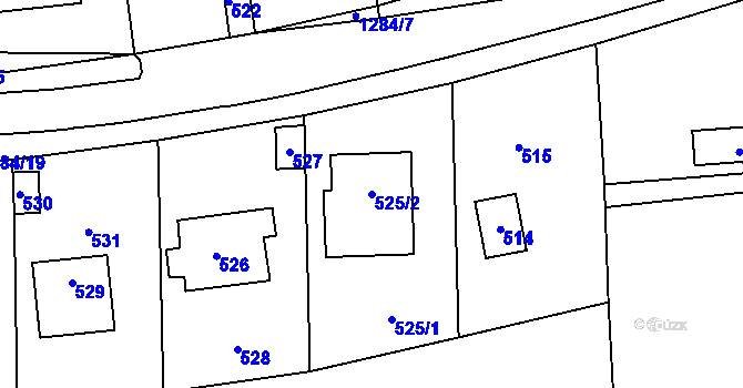 Parcela st. 525/2 v KÚ Lety u Dobřichovic, Katastrální mapa