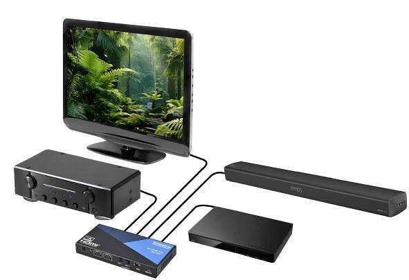 SpeaKa Professional SP-11571776 2 + 2 port HDMI matrix přepínač UHD 7680 x 4320 Pixel černá